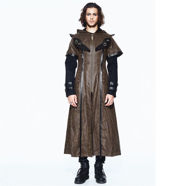 punk men coffee long trench coat pu leather winter hoodies coats patchwork casual overcoats, Black;brown
punk men coffee long trench coat pu leather winter hoodies coats patchwork casual overcoats, Black;brown