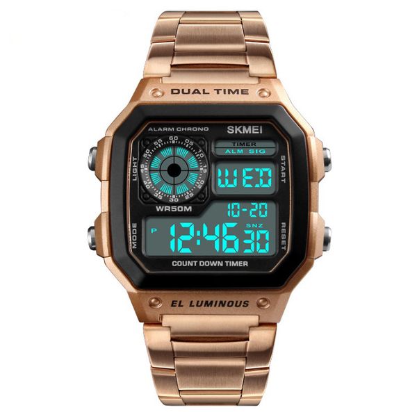 classic gold led watches water proof multi function sports watch stainless steel band alarm clock orologio, Slivery;brown
classic gold led watches water proof multi function sports watch stainless steel band alarm clock orologio, Slivery;brown