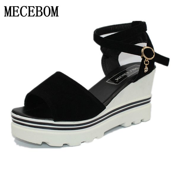 2017 summer korean muffin fish head women sandals with platform sandals wild simple shoes shook with students in footwear 1872w, Black
2017 summer korean muffin fish head women sandals with platform sandals wild simple shoes shook with students in footwear 1872w, Black