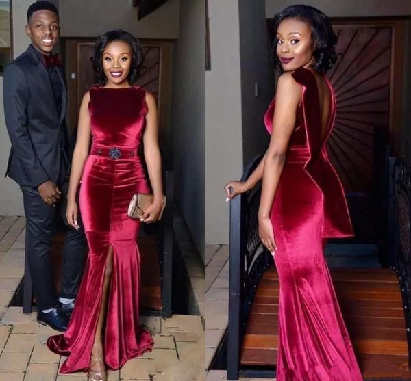 2018 vintage burgundy velvet front slit prom dresses v back sleeveless evening gowns black girls wear formal party gowns custom made
2018 vintage burgundy velvet front slit prom dresses v back sleeveless evening gowns black girls wear formal party gowns custom made