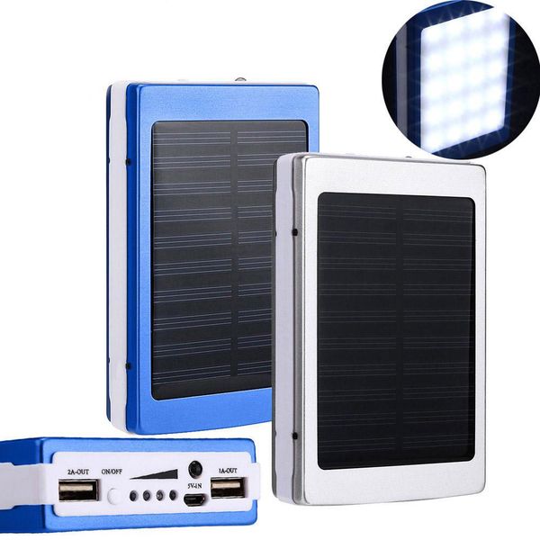 

30000mah solar battery chargers portable camping light double usb solar energy panel power bank with led light for mobile phone pad tablet