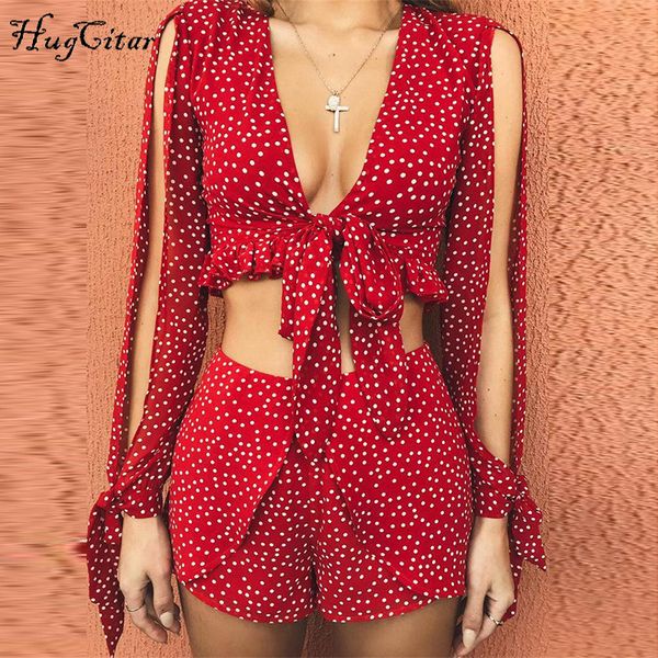 hugcitar v-neck ruffles long split sleeve bandage lace up crop shorts 2 pieces set 2018 summer women fashion bohemian sets, Gray
hugcitar v-neck ruffles long split sleeve bandage lace up crop shorts 2 pieces set 2018 summer women fashion bohemian sets, Gray