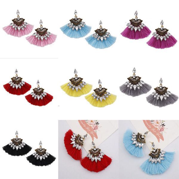 Bohemian Fashion Rhinestone Tassel Fringe Earrings Fan Shape Drop Dangle Ear Stud For Women Jewelry Gift 7 Colors
Bohemian Fashion Rhinestone Tassel Fringe Earrings Fan Shape Drop Dangle Ear Stud For Women Jewelry Gift 7 Colors