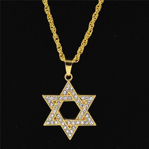hip hop men's six-star pendant necklace gold color micro pave iced out cz stones star of david pendant necklaces gift, Silver
hip hop men's six-star pendant necklace gold color micro pave iced out cz stones star of david pendant necklaces gift, Silver