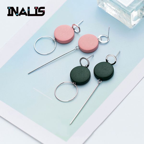 inalis new korea design s925 sterling silver asymmetry round circle with pink green wood drop earrings for women fine jewelry, Golden;silver
inalis new korea design s925 sterling silver asymmetry round circle with pink green wood drop earrings for women fine jewelry, Golden;silver