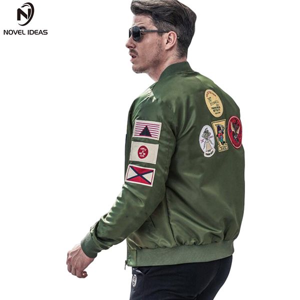 novel ideas bomber jacket men ma-1 army green flight jacket pilot mens motorcycle jackets coats us size, Black;brown
novel ideas bomber jacket men ma-1 army green flight jacket pilot mens motorcycle jackets coats us size, Black;brown