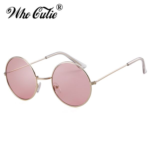 

who cutie retro women colorful round sunglasses brand designer 2019 fashion circle pink lens small sun glasses tint shades om773, White;black