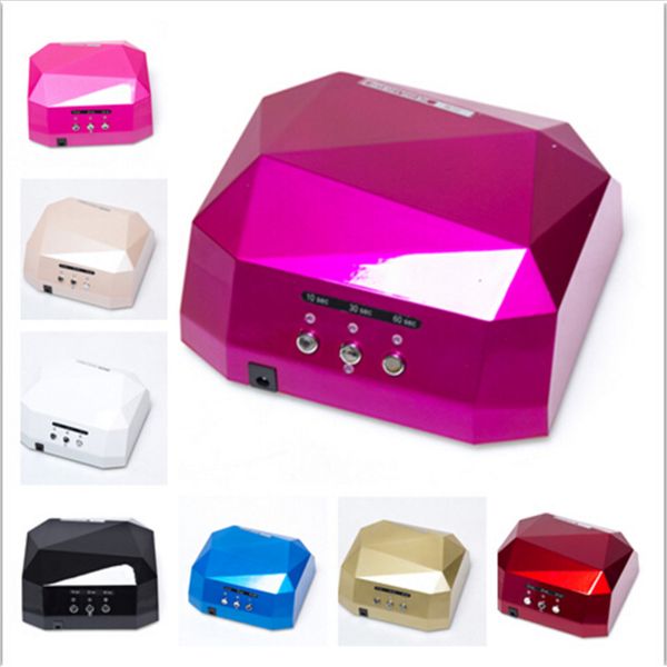 

36w uv led nail lamp nail dryer 10/30/60s timer diamond shaped curing for ccfl led uv gel nails polish machine tools