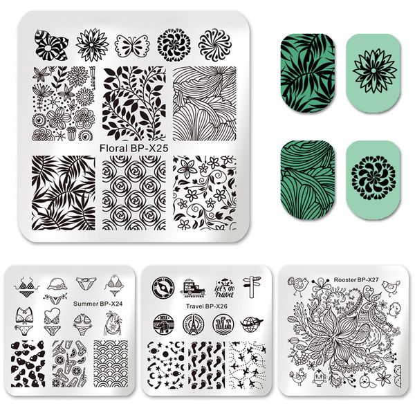 born pretty square nail art stamp template floral summer bikini travel airplane leaf star butterfly image nail stamping plates, White
born pretty square nail art stamp template floral summer bikini travel airplane leaf star butterfly image nail stamping plates, White