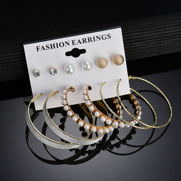 yoexaggerated fashion exaggerated pearl big circle earrings for women 6 pairs of matte zircon earrings set jewelry, Silver
yoexaggerated fashion exaggerated pearl big circle earrings for women 6 pairs of matte zircon earrings set jewelry, Silver