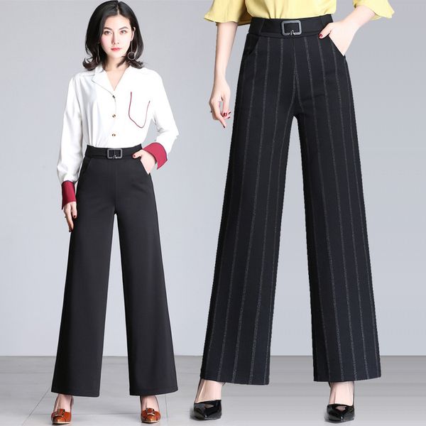 spring and autumn new stripe commuter metal decoration casual joker pants elastic high waist wide legs nine pants womenswear, Black;white
spring and autumn new stripe commuter metal decoration casual joker pants elastic high waist wide legs nine pants womenswear, Black;white