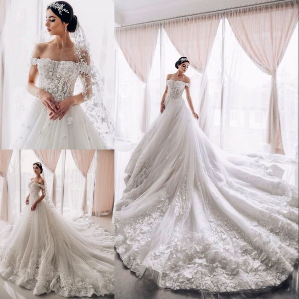 dreamy enchantment tulle wedding dress with 3d flowers elegant off shoulder beading a-line bridal dress glamorous appliqued wedding gowns, White
dreamy enchantment tulle wedding dress with 3d flowers elegant off shoulder beading a-line bridal dress glamorous appliqued wedding gowns, White
