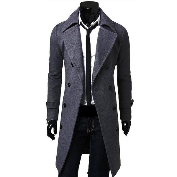 men stylish double breasted slim wool coat man winter keep warm warmer long trench coat outwear blend woolen male men coats, Black
men stylish double breasted slim wool coat man winter keep warm warmer long trench coat outwear blend woolen male men coats, Black