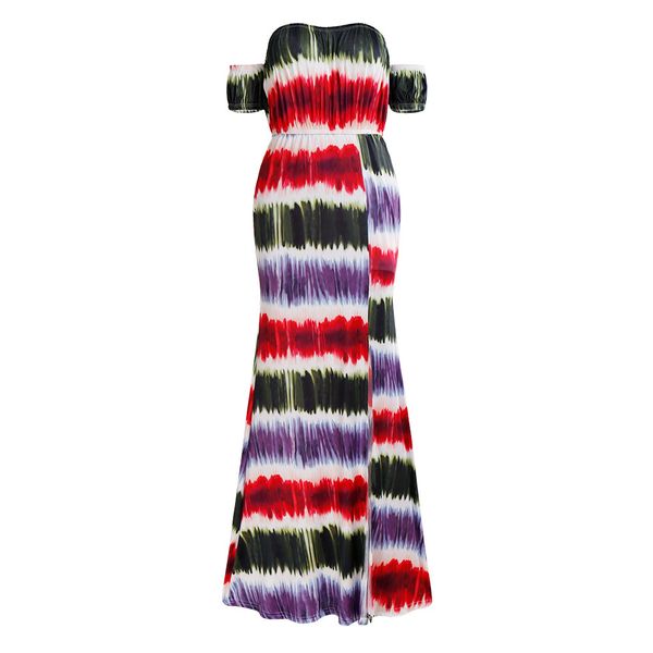 new european and american women's long dress with one shoulder tie dye striped printed split dress k0137, Black;gray
new european and american women's long dress with one shoulder tie dye striped printed split dress k0137, Black;gray