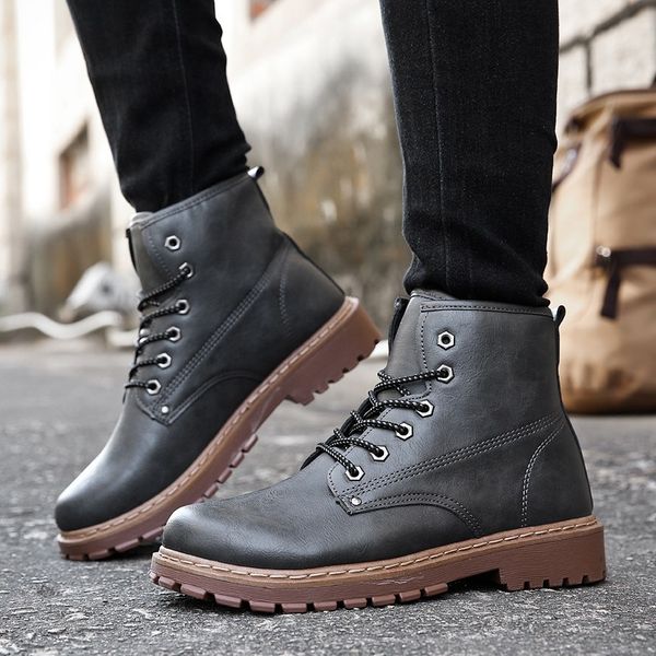 autumn winter men martin boots slip-on boots leather breathable ankle boots male shoes, Black
autumn winter men martin boots slip-on boots leather breathable ankle boots male shoes, Black