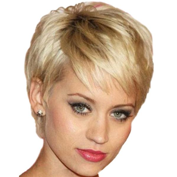 synthetic wig short straight natural blonde bob hair wigs fashion side bang for women heat resistant hair, Black
synthetic wig short straight natural blonde bob hair wigs fashion side bang for women heat resistant hair, Black