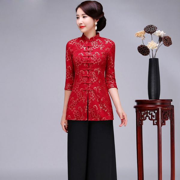 chinese novelty flower women shirt slim mandarin collar half sleeve blouse mother vintage lace button long plus size s-5xl, White
chinese novelty flower women shirt slim mandarin collar half sleeve blouse mother vintage lace button long plus size s-5xl, White