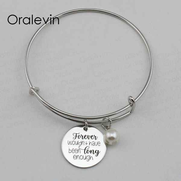 forever wouldn't have been long enough inspirational hand stamped engraved pendant bangle bracelet jewelry, #ln2185b, Black
forever wouldn't have been long enough inspirational hand stamped engraved pendant bangle bracelet jewelry, #ln2185b, Black