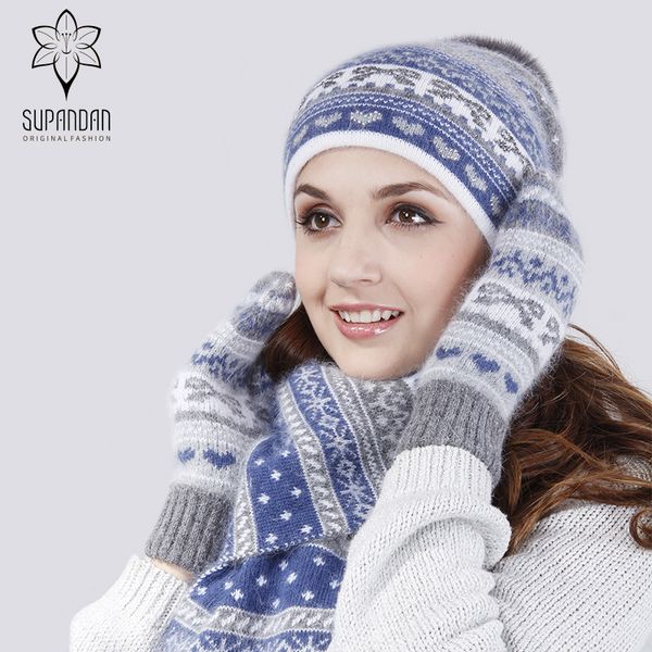 supandan winter knitted wool hats for women fashion pompon beanies fur hat female warm ear cuff hat scarf gloves set 8492tdl, Blue;gray
supandan winter knitted wool hats for women fashion pompon beanies fur hat female warm ear cuff hat scarf gloves set 8492tdl, Blue;gray