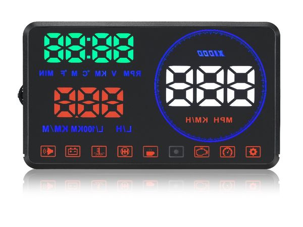 

new upgrade hud 5.5 inch obd ii car projector hud head up display with reflection board