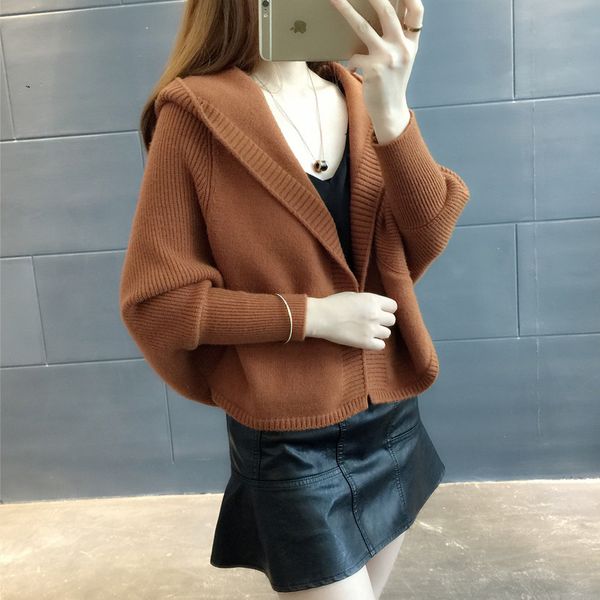 2018 korean style women cardigans fashion temperament knit autumn and winter short sweater hooded cardigan ns8905, White;black
2018 korean style women cardigans fashion temperament knit autumn and winter short sweater hooded cardigan ns8905, White;black