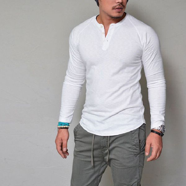 casual brand shirt v-neck t men two button slim fashion t fit sleeve long shirts men spandex clothing tees jnghs
casual brand shirt v-neck t men two button slim fashion t fit sleeve long shirts men spandex clothing tees jnghs