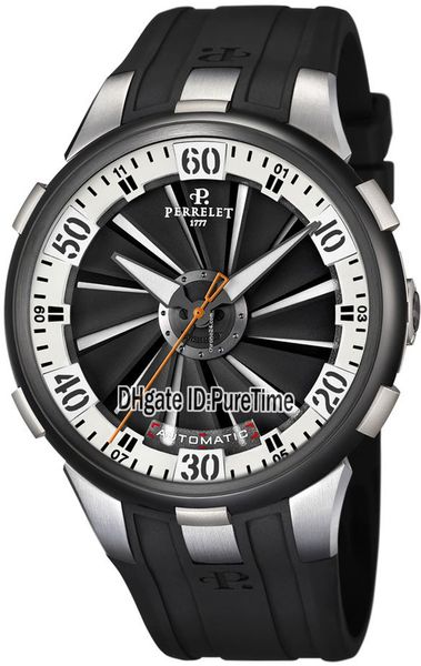 version turbine xl black& white a1051/4 two tone black pvd automatic mens watch rotary impeller black rubber strap sports watches pte6, Slivery;brown 
version turbine xl black& white a1051/4 two tone black pvd automatic mens watch rotary impeller black rubber strap sports watches pte6, Slivery;brown