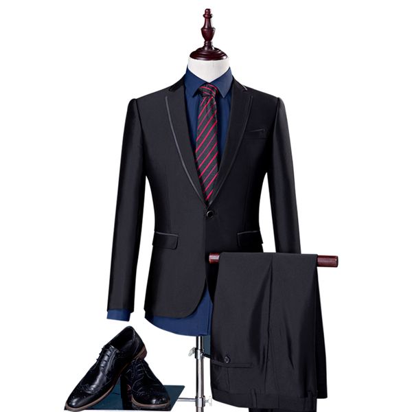 2 pieces / 2018 men's suit solid color large size leisure slim suits men , banquet wedding men's wedding dress blazer + pants, White;black
2 pieces / 2018 men's suit solid color large size leisure slim suits men , banquet wedding men's wedding dress blazer + pants, White;black
