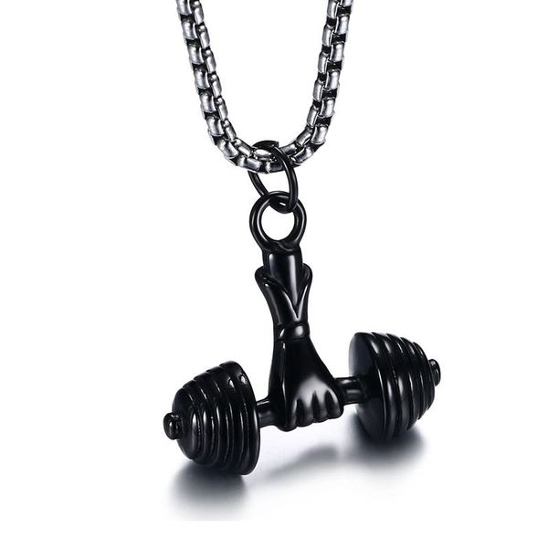 gold/silver/black color stainless steel dumbbell gym sport fitness barbell pendant necklaces for men hip hop rock jewelry gift
gold/silver/black color stainless steel dumbbell gym sport fitness barbell pendant necklaces for men hip hop rock jewelry gift