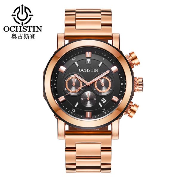 ochstin auto date chronograph sporty watch men quartz watches stainless steel men's wristwatch 064b, Slivery;brown
ochstin auto date chronograph sporty watch men quartz watches stainless steel men's wristwatch 064b, Slivery;brown