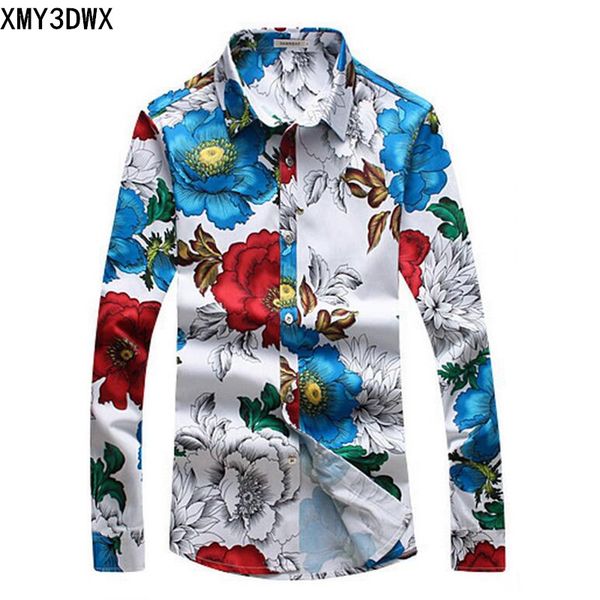 new 2017 men's floral pattern shirt slim fit fashion casual shirt male spring long-sleeved printed shirts plus size 4xl 5xl, White;black
new 2017 men's floral pattern shirt slim fit fashion casual shirt male spring long-sleeved printed shirts plus size 4xl 5xl, White;black