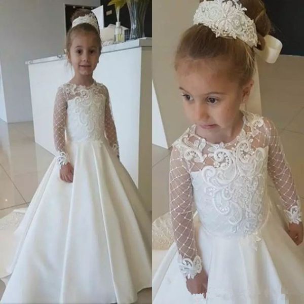 lovely flower girls dresses for weddings 2019 jewel neck first communion dress sweep train fishnet appliqued little girls pageant gowns, White;red
lovely flower girls dresses for weddings 2019 jewel neck first communion dress sweep train fishnet appliqued little girls pageant gowns, White;red