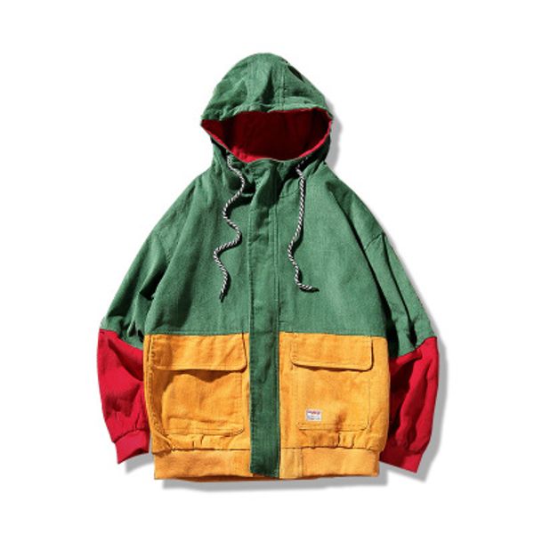 men spring color block patchwork corduroy hooded jackets men hip hop hoodies coats male casual streetwear outerwear, Black;brown
men spring color block patchwork corduroy hooded jackets men hip hop hoodies coats male casual streetwear outerwear, Black;brown