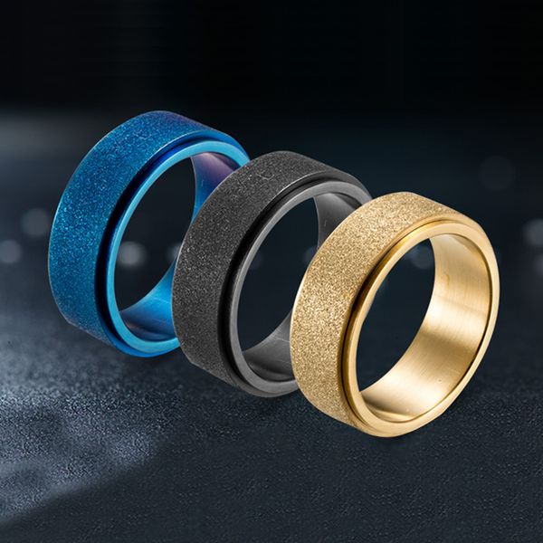 8mm width spinner rotatable ring black blue gold color wedding ring for women and men stainless steel, Golden;silver
8mm width spinner rotatable ring black blue gold color wedding ring for women and men stainless steel, Golden;silver