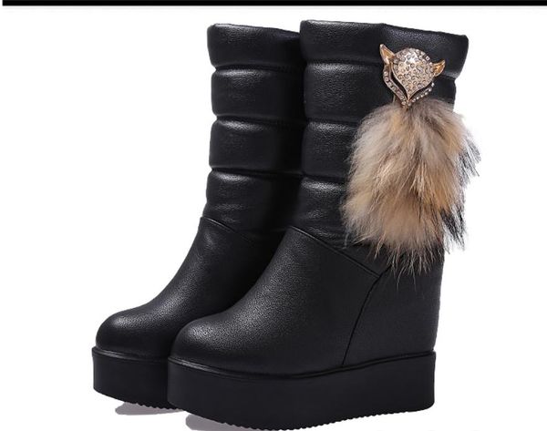 send 2018 medium tube boots slope heel thick bottom women boots winter warmth, Black
send 2018 medium tube boots slope heel thick bottom women boots winter warmth, Black