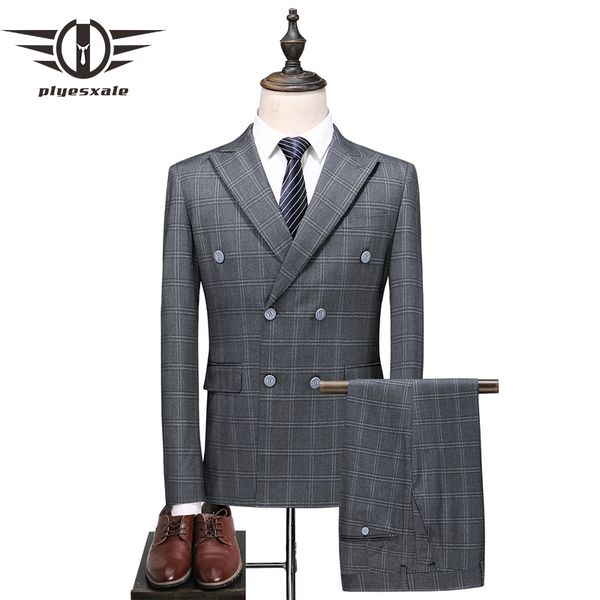 plyesxale double breasted suit men 2018 men's plaid suits 5xl plus size light gray wedding tuxedo 3 piece mens formal wear q386, White;black
plyesxale double breasted suit men 2018 men's plaid suits 5xl plus size light gray wedding tuxedo 3 piece mens formal wear q386, White;black