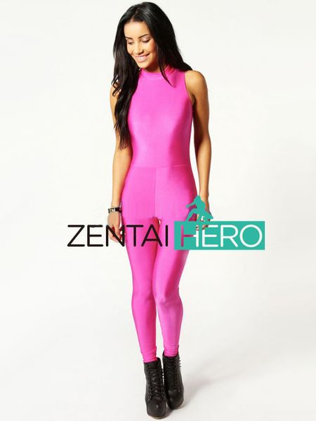 

dhl new pink color lycra spandex bodysuit 2016 women's leotard zentai catsuit 15111311, Black