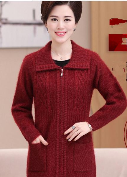 spring and autumn in the long sleeved medium length cardigan sweater coat, White;black
spring and autumn in the long sleeved medium length cardigan sweater coat, White;black