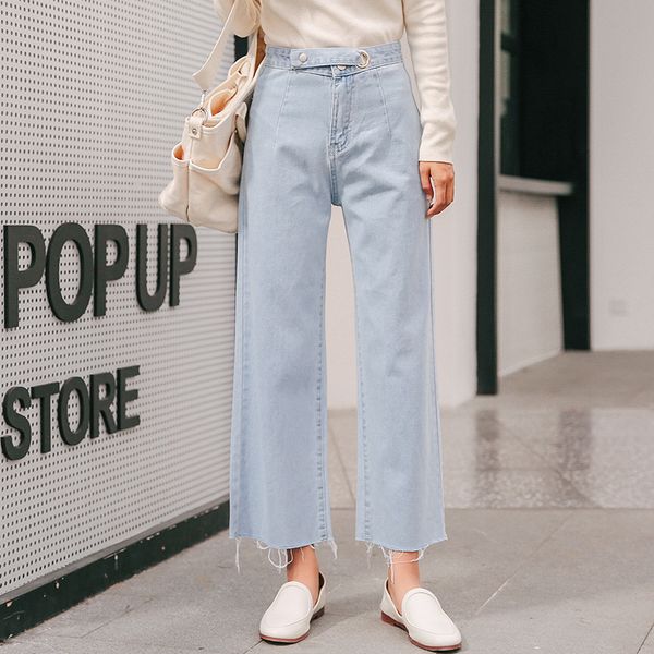 bf wind straight pants female autumn 2018 new korean version of the drape was thin high waist wide leg jeans long 6133#, Blue
bf wind straight pants female autumn 2018 new korean version of the drape was thin high waist wide leg jeans long 6133#, Blue