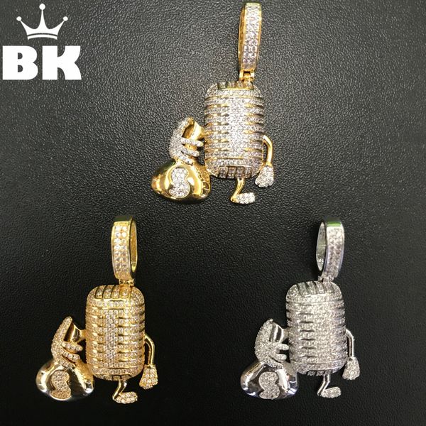 THE BLING KING Microphone With Money Bag Pendant Necklace Micro Paved AAA Cubic Zirconia Gold Silver Double Color Jewelry 
THE BLING KING Microphone With Money Bag Pendant Necklace Micro Paved AAA Cubic Zirconia Gold Silver Double Color Jewelry
