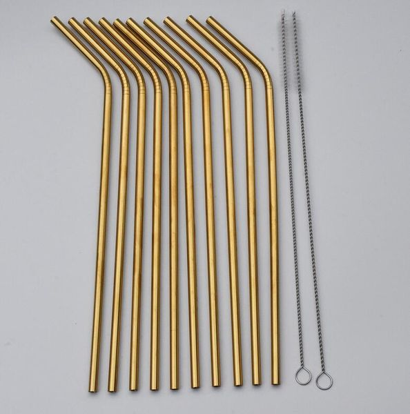 304 gold stainless steel straw reusable drinking straw metal bent straight straw cleaner brush
304 gold stainless steel straw reusable drinking straw metal bent straight straw cleaner brush