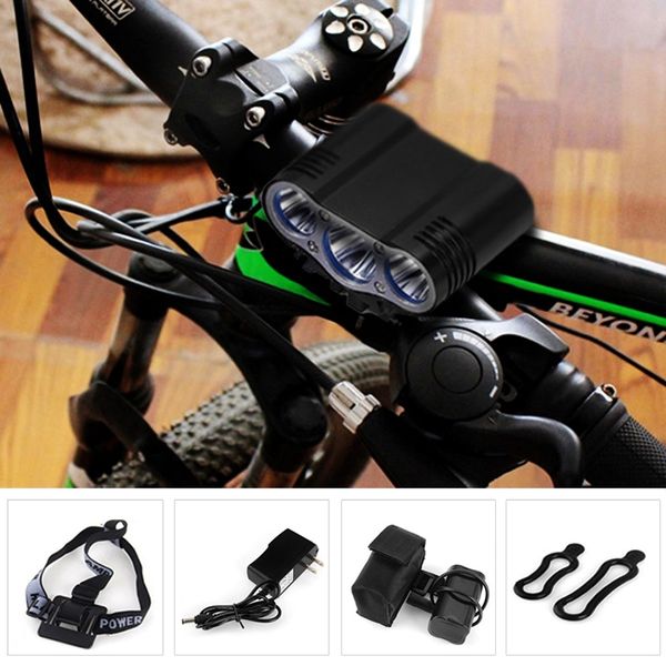 dark knight lr - 3 front bicycle 3 x cree xml-t6 led light 4 modes with adjustable headband
dark knight lr - 3 front bicycle 3 x cree xml-t6 led light 4 modes with adjustable headband