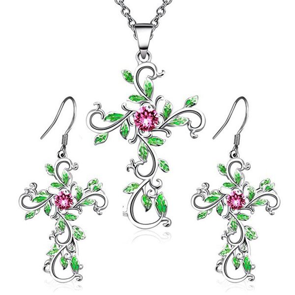 cross necklace and earrings jewelry sets for women new bohemian style silver gold rose gold color colorful enamel flower necklaces set zn
cross necklace and earrings jewelry sets for women new bohemian style silver gold rose gold color colorful enamel flower necklaces set zn