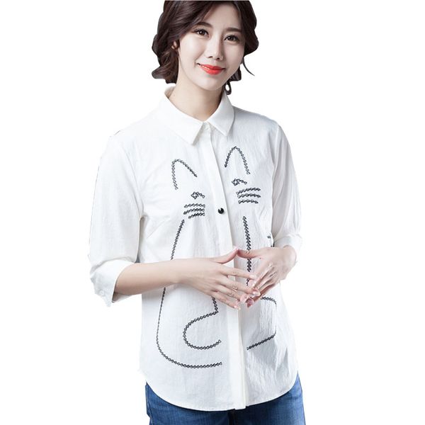 white blouse shirt 2018 spring summer fashion half sleeve women cotton blouse creative kitten cat pattern shirt
white blouse shirt 2018 spring summer fashion half sleeve women cotton blouse creative kitten cat pattern shirt