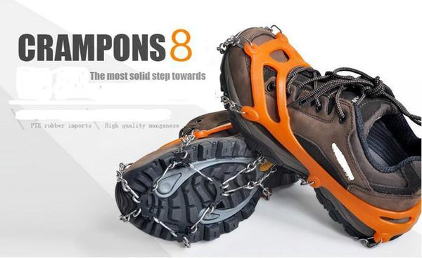wholesale pair 8 teeth claws crampons non-slip shoes cover stainless steel ice gripper chain outdoor ski snow hiking climbing ing
wholesale pair 8 teeth claws crampons non-slip shoes cover stainless steel ice gripper chain outdoor ski snow hiking climbing ing
