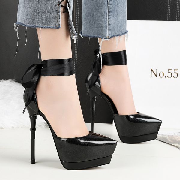 new 14.5cm ultra high heels party shoes leather platform pumps lady black lace up designer wedding shoes 219-12
new 14.5cm ultra high heels party shoes leather platform pumps lady black lace up designer wedding shoes 219-12