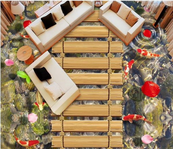 mural wall paint wooden bridge lotus carp stone 3d flooring for living room and bedroom
mural wall paint wooden bridge lotus carp stone 3d flooring for living room and bedroom