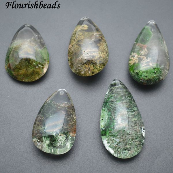 high polished natural green phantom quartz water drop ghost rock stone nugget pendant fit necklace making, Silver
high polished natural green phantom quartz water drop ghost rock stone nugget pendant fit necklace making, Silver