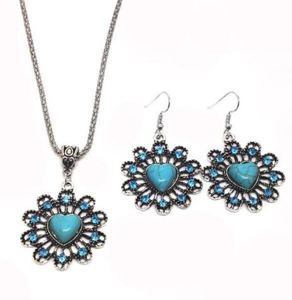 new retro personality fashion ethnic style oval hollow stone earrings necklace set fashionable classic elegant, Silver
new retro personality fashion ethnic style oval hollow stone earrings necklace set fashionable classic elegant, Silver