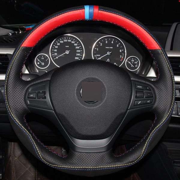 red black leather black suede diy hand-stitched car steering wheel cover for bmw f30 316i 320i 328i
red black leather black suede diy hand-stitched car steering wheel cover for bmw f30 316i 320i 328i